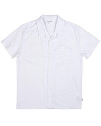 Vintage Summer Terry Cloth Button-down Shirt - White