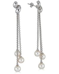 Belpearl - Silver 8mm Freshwater Pearl Earrings - Lyst