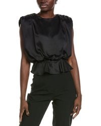 Toccin - Saylor Strong Shoulder Satin Top - Lyst