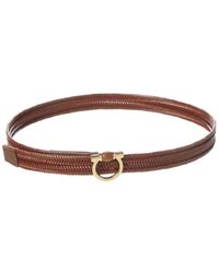 Ferragamo - Fixed Gancini Leather Belt - Lyst