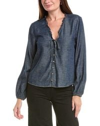 Bella Dahl - V-Neck Ruffle Blouse - Lyst