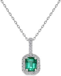 Sabrina Designs - 14k 0.66 Ct. Tw. Diamond & Emerald Octagon Pendant Necklace - Lyst