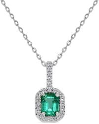 Sabrina Designs - 14K 0.66 Ct. Tw. Diamond & Emerald Octagon Pendant Necklace - Lyst