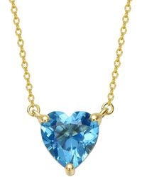 Rachel Glauber - 14K Plated Cz Heart Necklace - Lyst
