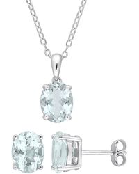 Rina Limor - Silver 4.50 Ct. Tw. Aquamarine 2pc Jewelry Set - Lyst