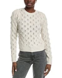 Autumn Cashmere - Puff Sleeve Stitch Cashmere Sweater - Lyst