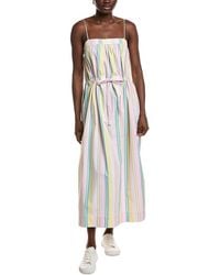 Ganni - Stripe Maxi Strap Dress - Lyst
