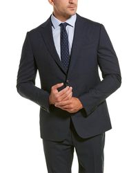 Z Zegna Z Zenga 2pc Wool Suit With Flat Pant - Blue
