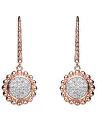 Genevive Jewelry - 18k Rose Gold Vermeil Cz Drop Earrings - Lyst