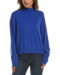 Forte - Mix Stitch Raglan Mock Neck 100% Cashmere Sweater - Lyst