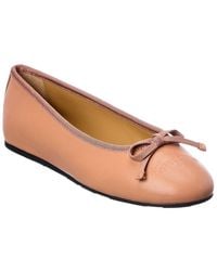 Ferragamo - Leather Ballerina Flat - Lyst