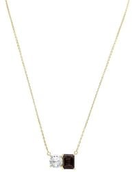 Suzy Levian - Gold Over Silver 5.00 Ct. Tw. Gemstone Toi Et Moi Necklace - Lyst