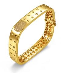 Rachel Glauber - 14K Plated Cz Square Bangle Bracelet - Lyst