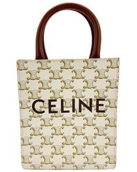 Celine - Triomphe Canvas Mini Vertical Cabas Bag (Authentic Pre-Loved) - Lyst