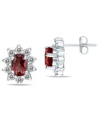 Gem Spark - 14k 1.60 Ct. Tw. Diamond & Garnet Earrings - Lyst