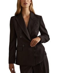 Reiss - Evelyn Double-Breasted Wool-Blend Blazer - Lyst
