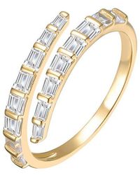 Rachel Glauber - 14K Plated Cz Bypass Ring - Lyst
