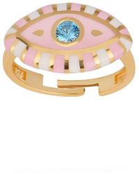 Gabi Rielle - Modern Touch Collection 14k Over Silver Cz Evil Eye Adjustable Ring - Lyst