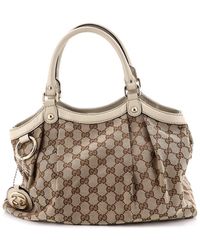 Gucci - Gg Canvas & Leather Sukey Tote Medium (Authentic Pre-Loved) - Lyst