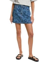 Marimekko - Maridenim Ruudut Unikko Denim Skirt - Lyst