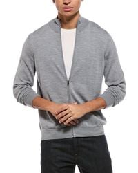 Bruno Magli - Merino Wool-Blend Blend Zip Mock Neck Sweater - Lyst