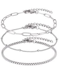 Adornia - Plated Stainless Steel Tarnish-Resistant 3-Chain Bracelet Set - Lyst