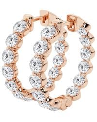 Lab Grown Diamonds - 14k Rose Gold 3.36 Ct. Tw. Lab Grown Diamond Earrings - Lyst