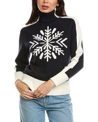 Brodie Cashmere - Snowflake Roll Neck Cashmere-Blend Sweater - Lyst