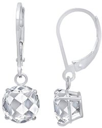 MaxColor - 10k 4.00 Ct. Tw. White Topaz Dangle Earrings - Lyst