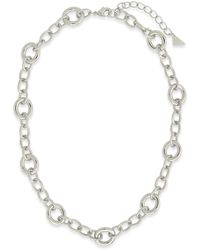 Sterling Forever - Carter Round Statement Link Necklace - Lyst