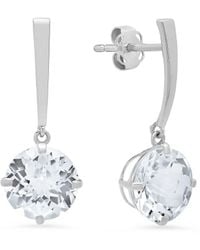 MaxColor - 14k 3.50 Ct. Tw. White Topaz Drop Earrings - Lyst