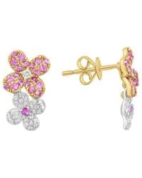Effy Fine Jewelry - 14K 0.84 Ct. Tw. Diamond & Sapphire Earrings - Lyst