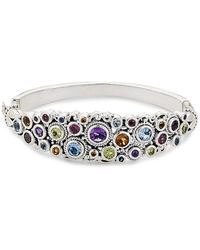 Samuel B. - Silver 6.00 Ct. Tw. Gemstone Cluster Bangle Bracelet - Lyst