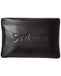 Saint Laurent - Small Puffy Leather Pouch - Lyst