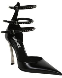 Versace - Spiked Pin Point Leather Pump - Lyst
