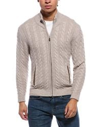 N.Peal Cashmere - Aspen Cable 100% Cashmere Mock Neck Cardigan - Lyst