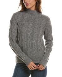 Forte - Cable Mock Neck 100% Cashmere Sweater - Lyst