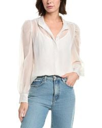 FRAME - Gillian Silk-Blend Top - Lyst