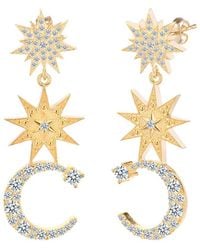Gabi Rielle - 14k Over Silver Cz Moonbeam Cascade Earrings - Lyst