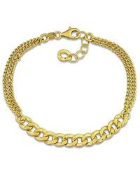 Italian Silver - Double Row Bracelet - Lyst