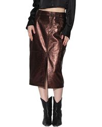 Walter Baker - Glynice Leather Midi Skirt - Lyst