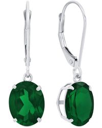 MaxColor - 14k 4.00 Ct. Tw. Lab-grown Emerald Dangle Earrings - Lyst