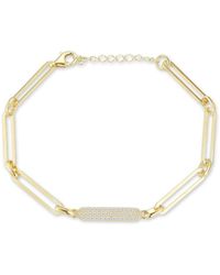 Glaze Jewelry - 14k Over Silver Cz Link Bracelet - Lyst
