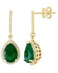 Effy Fine Jewelry - 14K 3.25 Ct. Tw. Diamond & Emerald Earrings - Lyst