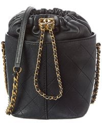 CHANEL - Black Caviar Lambskin Leather Caviar Bucket Drawstring Bag (authentic Pre-loved) - Lyst
