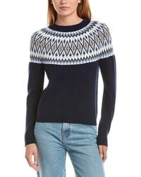 Sofiacashmere - Fairisle Crewneck Wool & Cashmere-blend Sweater - Lyst