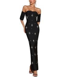 Dilireba - Off Shoulder Print Maxi Dress - Lyst