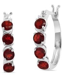 MaxColor - 2.00 Ct. Tw. Garnet Hoop Earrings - Lyst