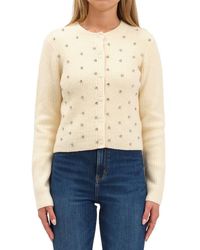Daze Denim - Muse Embellished Crewneck Cardigan - Lyst