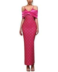 Dilireba - Off Shoulder Print Maxi Dress - Lyst